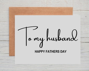 To my husband happy fathers day card, Spouse fathers day card printable, Husband fathers day digital download