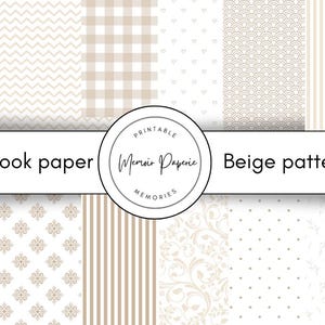 Beiges digitales Scrapbook Papier 12x12 Zoll, Beiges Scrapbook Papier zum ausdrucken, 12er Set, Beiges Scrapbook Papier zum Downloaden
