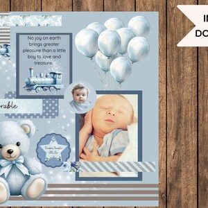 Baby Boy Scrapbook Kit Printable Baby Boy Digital Scrapbook Kit ...