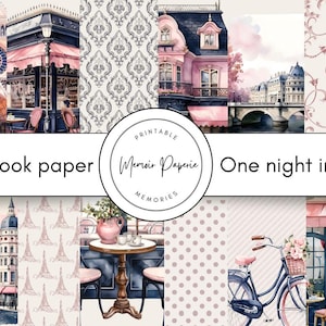 Paris Scrapbook Papier zum selbst ausdrucken, Paris Junk Journal, Paris Junk Journal, Scrapbook Papier zum selbst ausdrucken