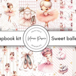 Kit per scrapbooking con ballerina, Kit per scrapbooking con ballerina carina stampabile, Carta e abbellimenti per scrapbooking di danza classica, Kit per scrapbooking con ballerina