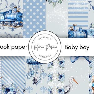 Carta per scrapbooking per neonati, carta digitale per neonati, modelli per neonati, carta digitale, pacchetto jpeg
