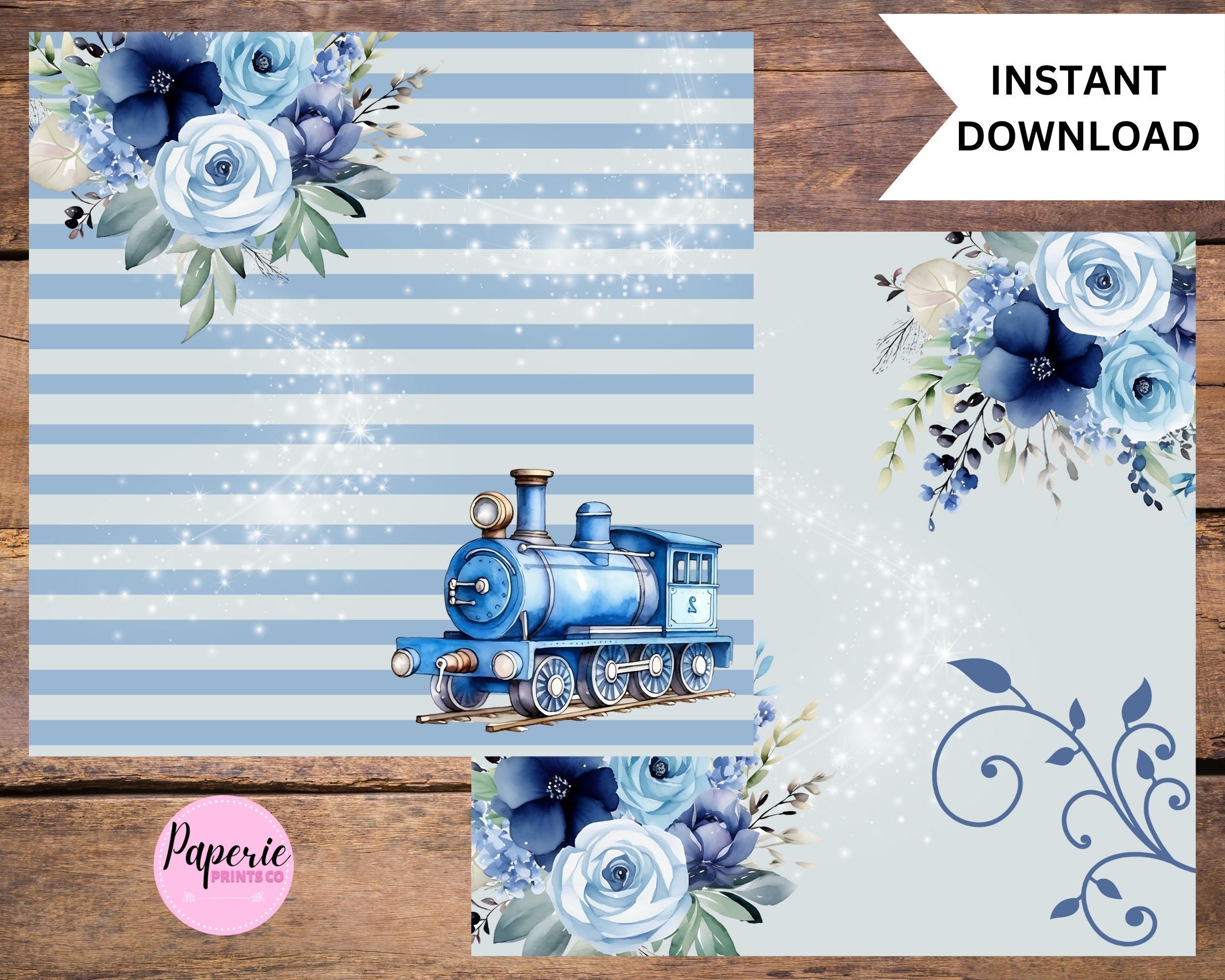 Baby Boy Scrapbook Paper Printable Baby Boy Digital Paper Baby Boy