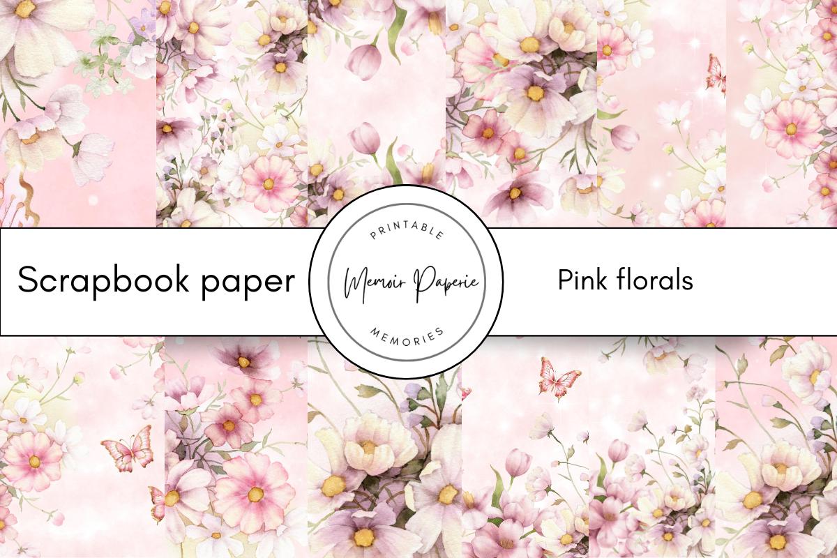 Pink Paper Patterns Floral Pink Paper Patterns: Scrapbook Paper (digital Download, 12x12 ...
