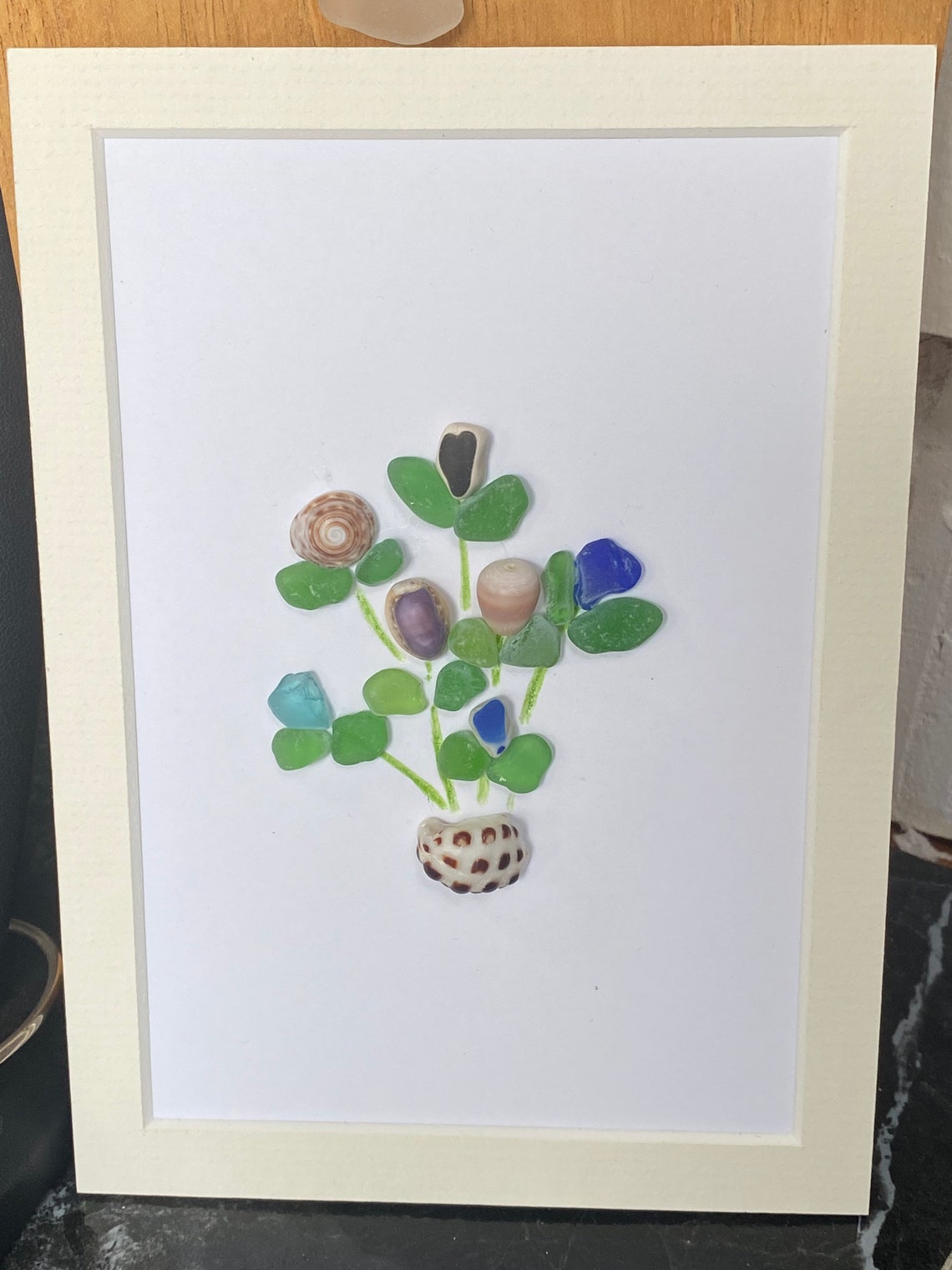 Sea Glass Flower Arrangement Etsy