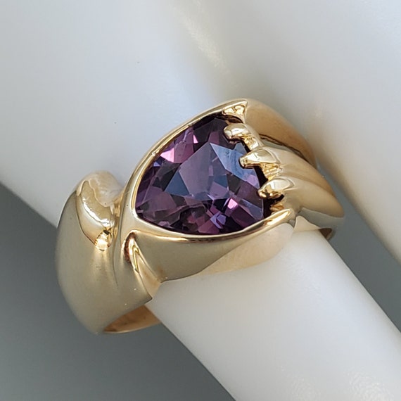 Vintage Trillion Alexandrite Free Form Solitaire … - image 9