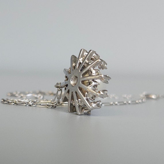 Mid Century Saltwater Pearl & Diamond "Snow Flake… - image 3