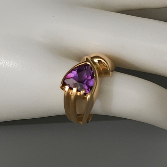 Vintage Trillion Alexandrite Free Form Solitaire … - image 8