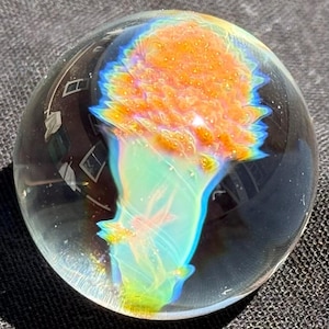 Glass Blown Galaxy Splattered Marble 1 1/8”