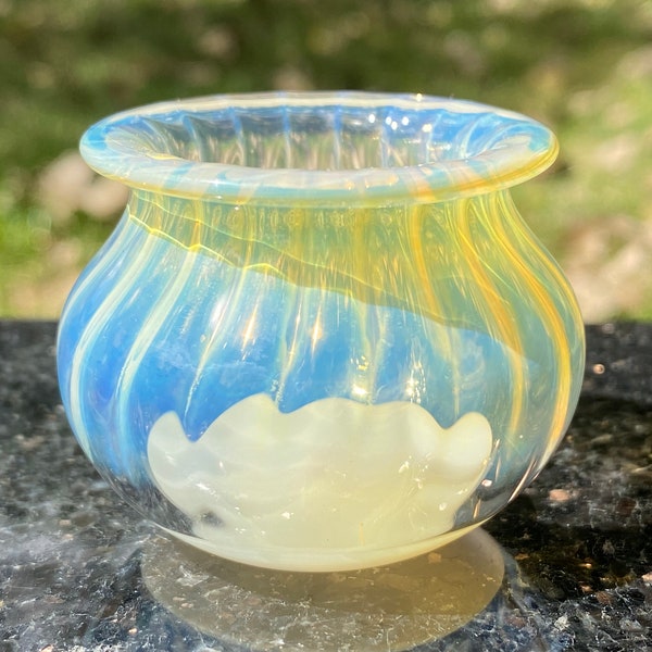 Flash Fumed Glass Blown Jar