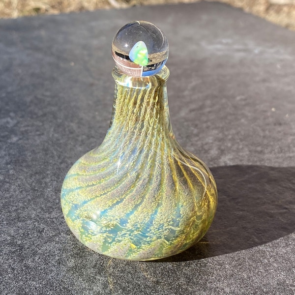 Glass Blown Perfume Bottle with Opal