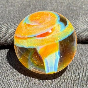 Glass Blown Galaxy Splattered Marble 1”
