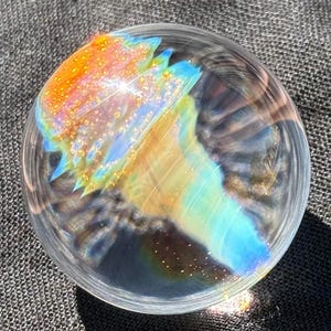 Glass Blown Galaxy Splattered Marble 1 3/16”