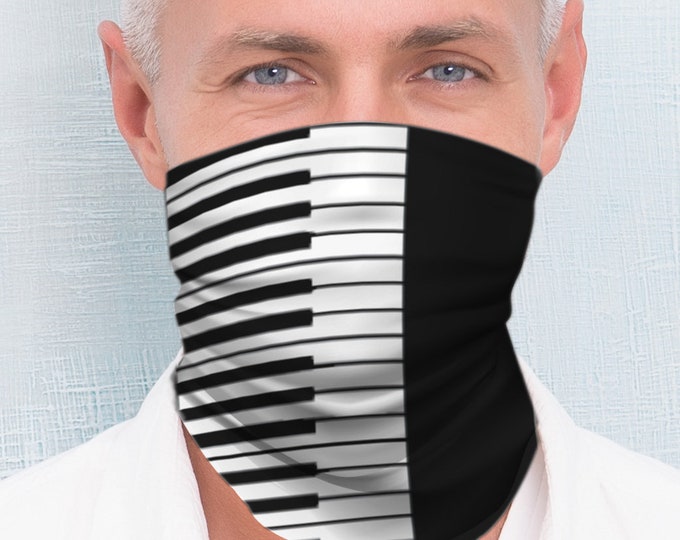 Face Mask/Neck Scarf Piano Design in Gift Sleeve