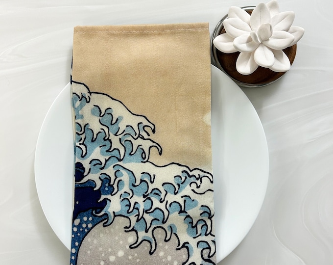 TEA TOWEL Great Wave Design cotton