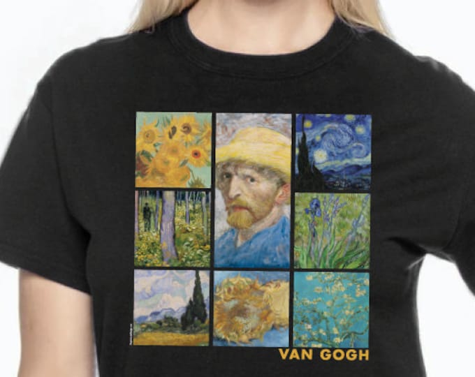 T-Shirt Vincent Van Gogh’s Masterworks, Shirt Impressionist Art Lover Gift