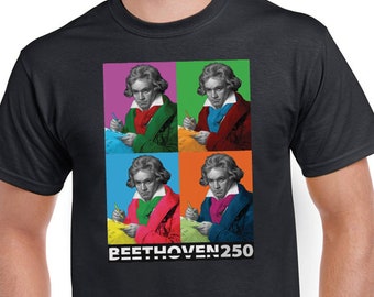 T-shirt BEETHOVEN 250, shirt Ludwig van Beethoven jubileum muziekliefhebber cadeau