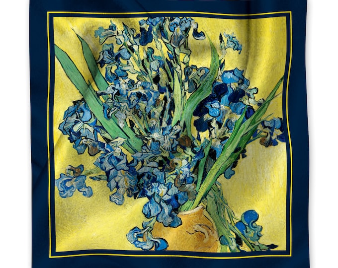 SCARF VAN GOGH Irises Satin Silk-Finish