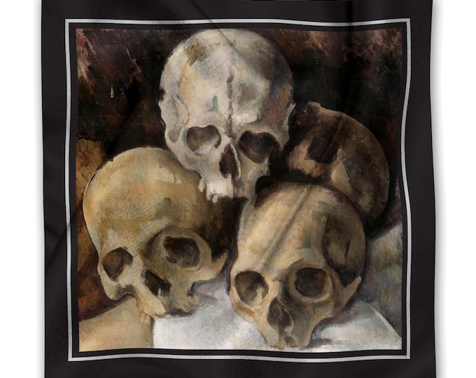 SCARF CEZANNE Pyramid of Skulls Satin Silk-Finish