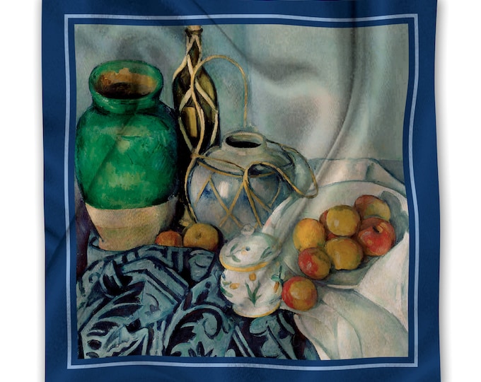 SCARF CEZANNE Still Life with Apples Satin Silk-Finish