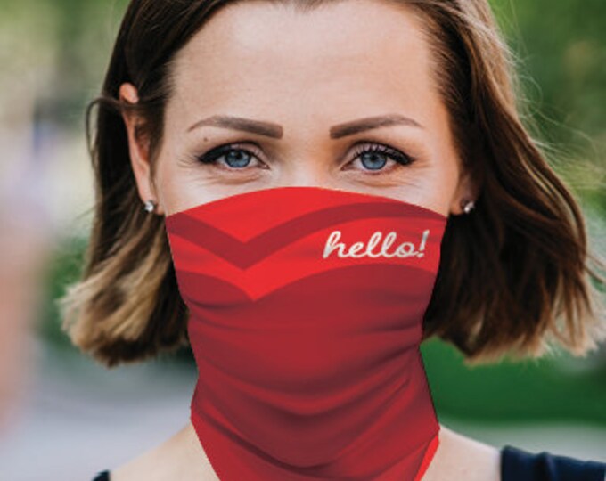 Face Mask/Neck Scarf Hello Love Design in Gift Sleeve