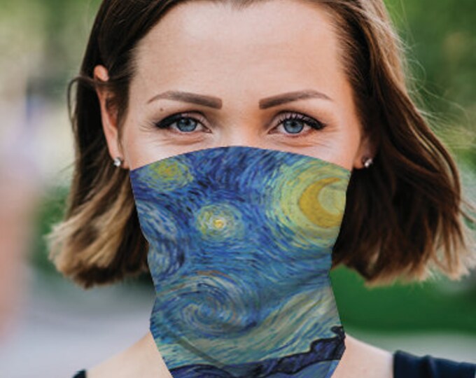Face Mask/Neck Scarf Van Gogh Starry Night in Gift Sleeve