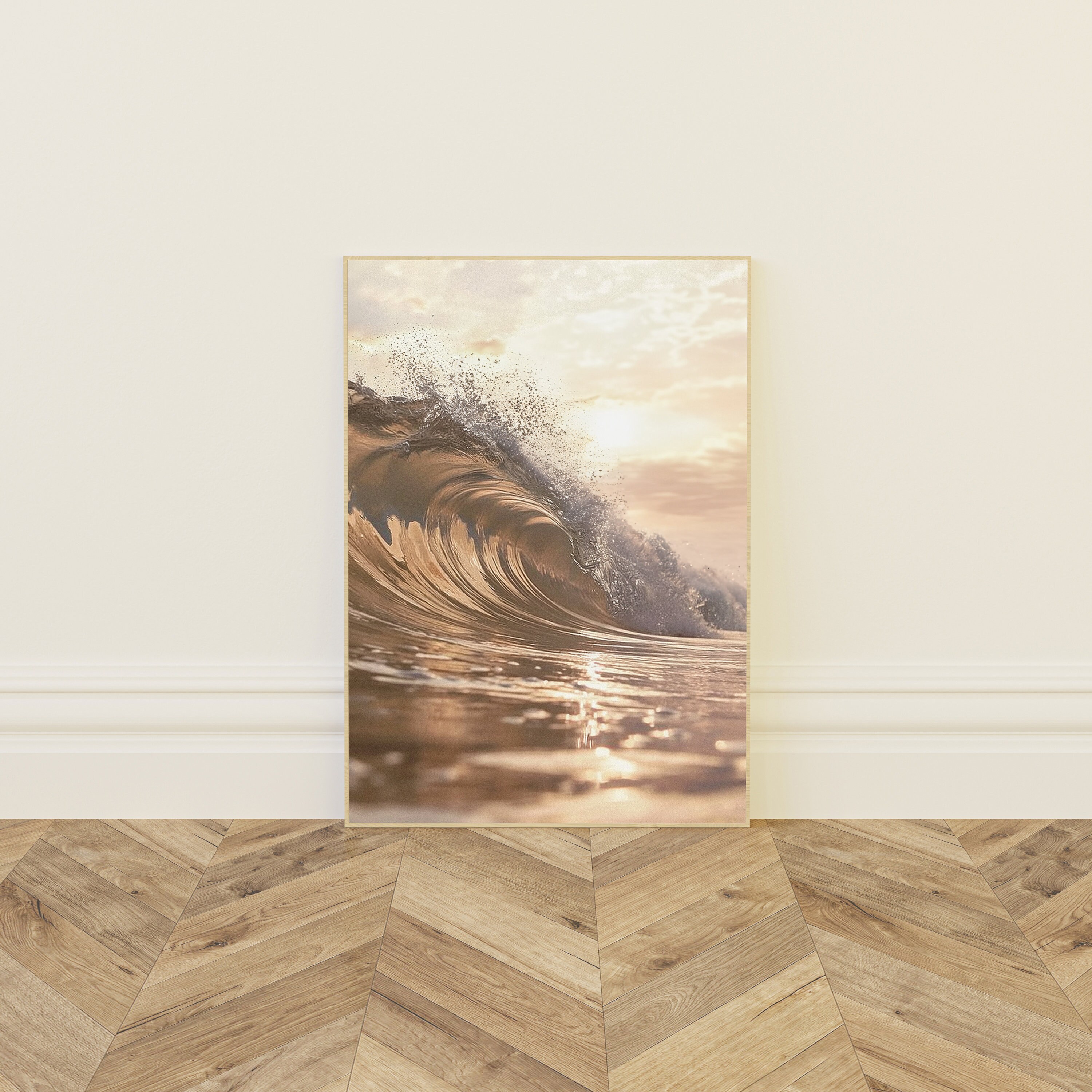 Sunset Beach Wall Decor, Ocean Art Print, Beach Aesthetic Room Decor