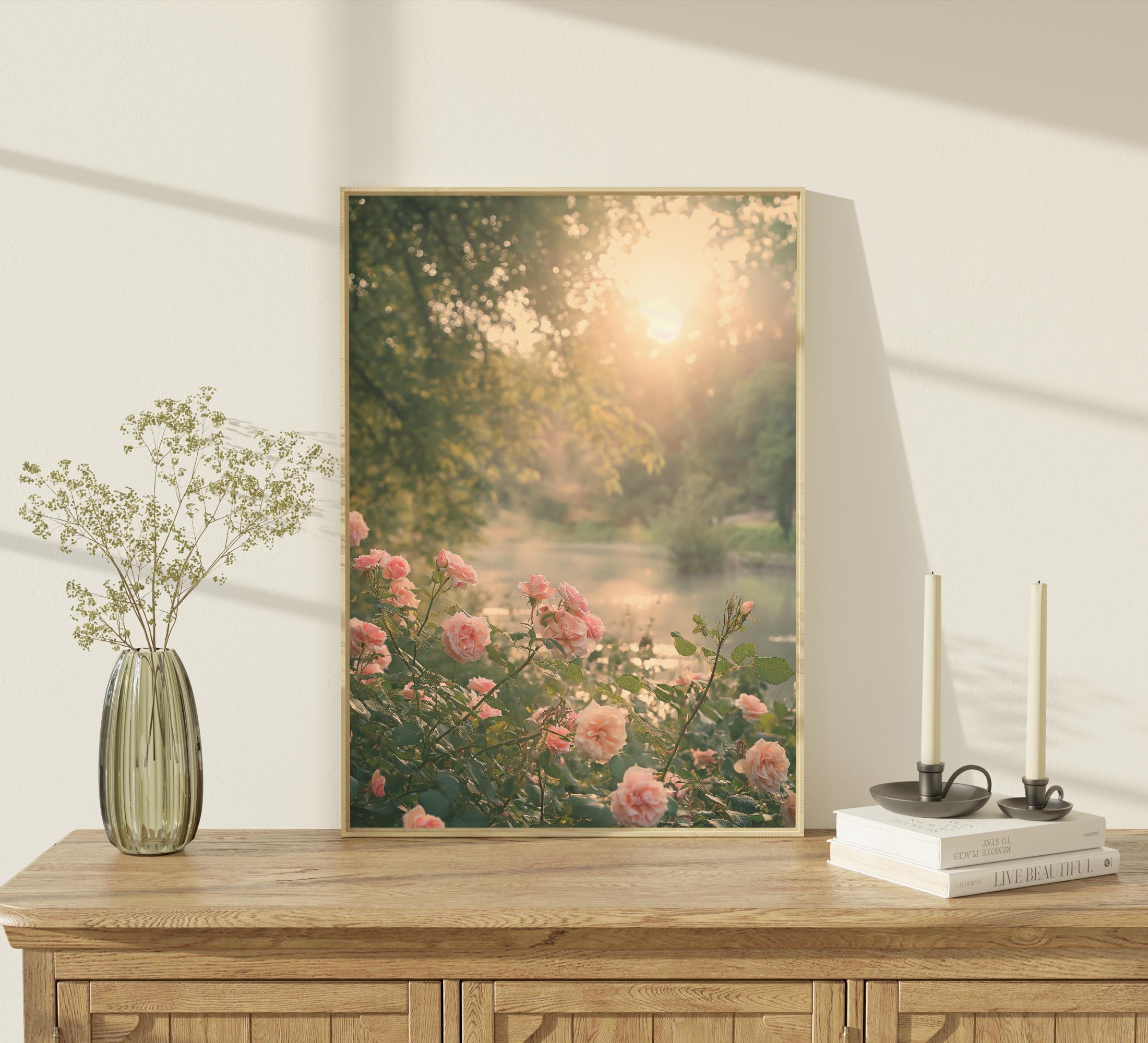 Romantic Roses Wall Art, Cottagecore Art Print, Secret Garden Wall Art ...
