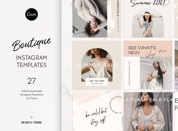27 Instagram Templates for Canva Boutique Branding Minimal | Etsy