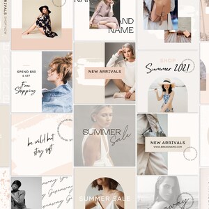 27 Instagram Templates for Canva Boutique Branding Minimal - Etsy