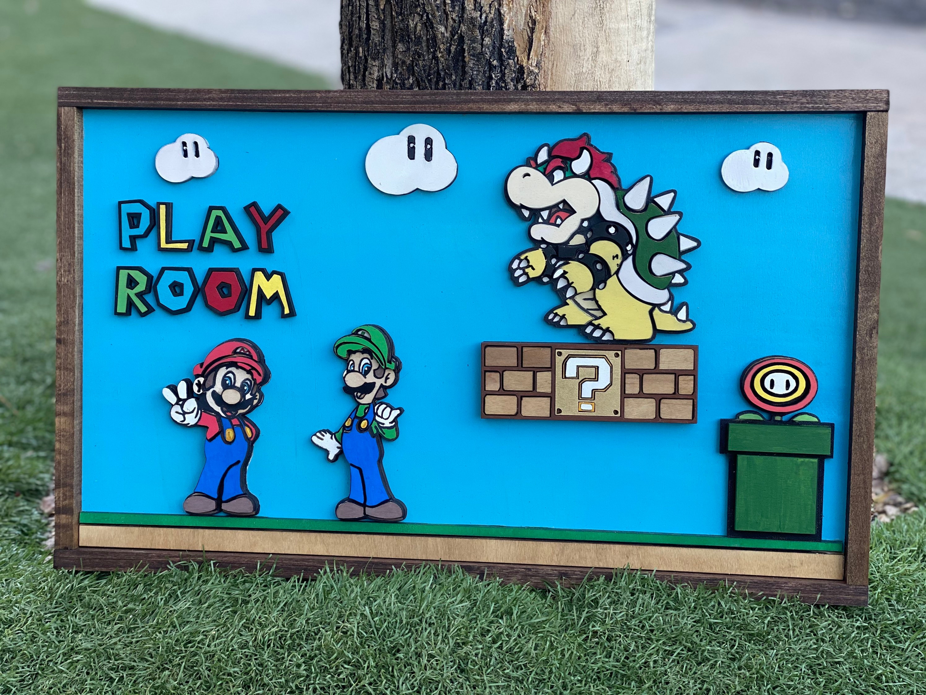 Mario playroom sign Mario bedroom decor Mario and Luigi Etsy