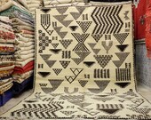 berber area rug - tapis beni ouarain - 9.7 ft X 6.4 ft - berber rug - beni ouarain teppich - flokati rug - living room,knitted baby blankets