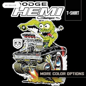 Hot Rod Vintage Hemi Dodge Charger Tee: Retro Car Lover Shirt