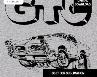 Vintage 65 Pontiac GTO Hot Rod png, pdf, svg and dxf Sublimation Downloadable Files