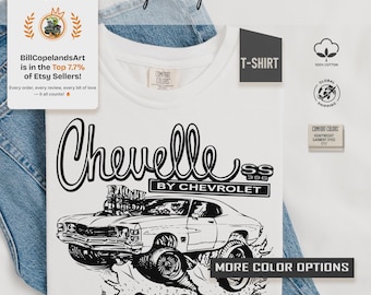 Vintage Chevy Chevelle SS 396 Classic Muscle Car Comfort Colors Tee, Retro Chevrolet Graphic Shirt, Gift for Guys, Automotive Apparel