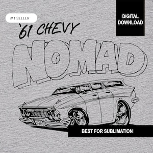 1961 Chevy Nomad Hot Rod Clipart: PNG, SVG, PDF (digitaler Download)