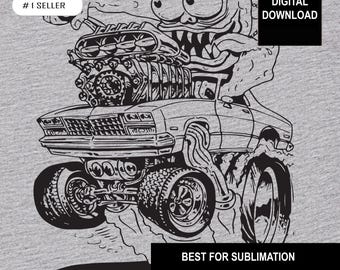 Vintage Chevy El Camino Hot Rod png, pdf, svg and dxf Sublimation Downloadable Files