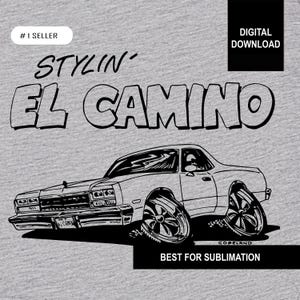 Vintage 67 Chevy El Camino Hot Rod png, pdf, svg i dxf Pliki do pobrania w technologii cyfrowej sublimacji