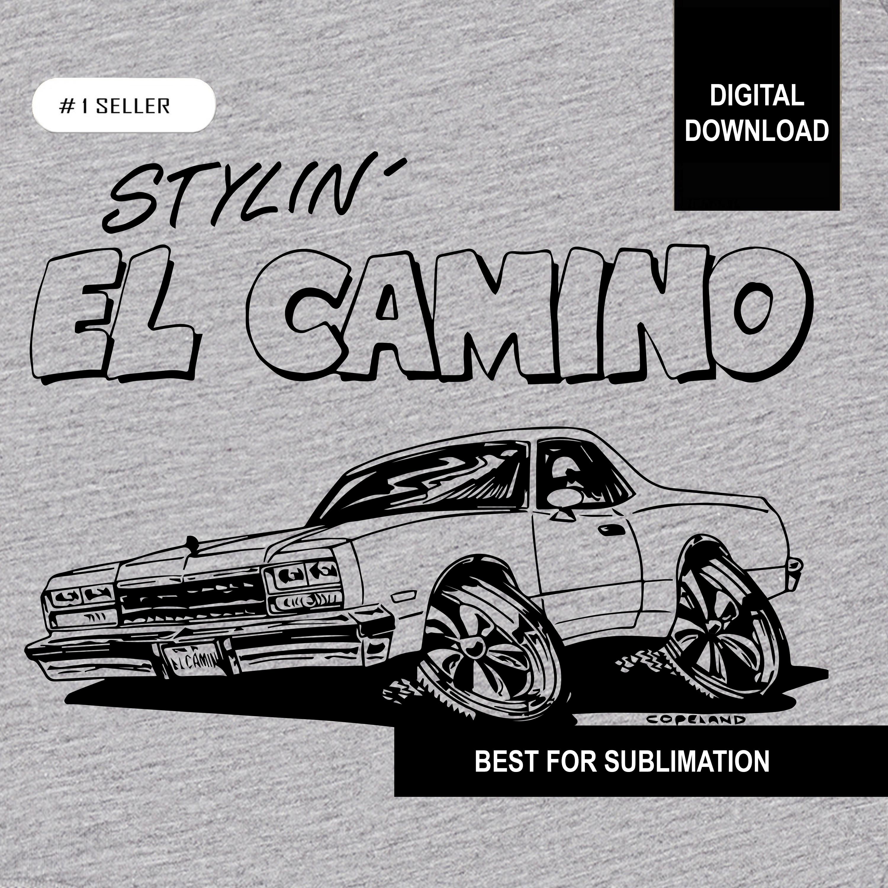 Vintage 67 Chevy El Camino Hot Rod png, pdf, svg and dxf Digital Sublimation Downloadable Files