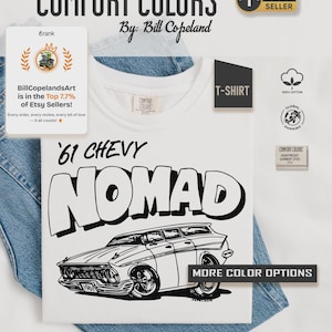 1961 Chevy Nomad Vintage Car hot rod muscle car printed on comfort colors 1717
#ChevyNomad #1961Chevy#Chevy #Chevrolet #ClassicCar #ClassicCars #MuscleCar #MuscleCars #VintageCar #CarIllustration #CarArt #AutoArt #CarGraphic #GraphicTee #VintageStyle #RetroStyle #CarCulture #GarageLife #CruiseNight #CarShow #CarMeet #StreetMachine #HotRod #ComfortColors #ComfortColors1717 #GarmentDyed #VintageWash #RingSpunCotton #EtsyFinds #EtsyShop #BillCopeland