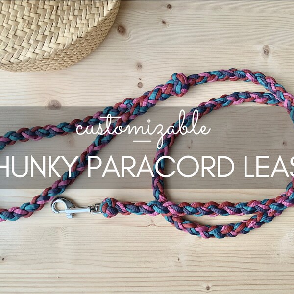 CUSTOMIZABLE - Chunky paracord dog leash *1 to 4 colors*