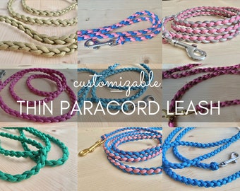 CUSTOMIZABLE - Thin paracord dog leash *1 or 2 colors*