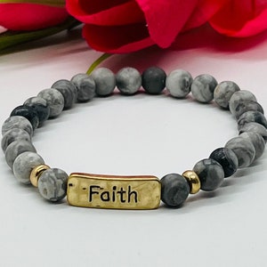 Faith Gemstone Beaded Bracelet