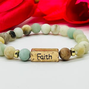 Faith Gemstone Beaded Bracelet