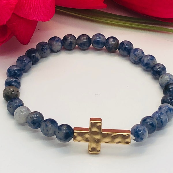 Sideways Cross Bracelet Etsy