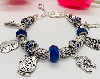 Armor of God Charm Bracelet For Women Handmade Jewelry Gifts For Her