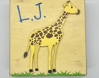 Personalized Safari Keepsake Jewelry Box – Handmade Wooden Decoupage Memory Box – Baby Shower Gift