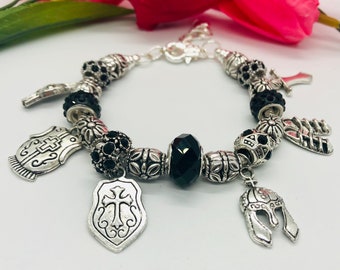 Armor of God Charm Bracelet For Women Handmade Jewelry Gifts For Her