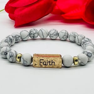 Faith Gemstone Beaded Bracelet