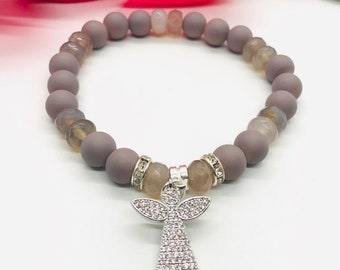 Pulseras con cuentas de piedras preciosas de Bling Angel para mujer, joyería hecha a mano